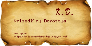 Krizsány Dorottya névjegykártya